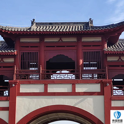 六安景區門樓防雷接地施工